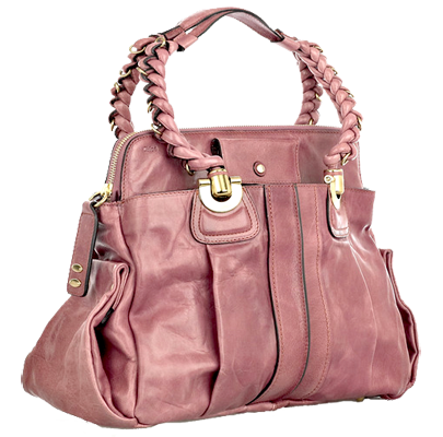 Chloe Dove Grey Leather Bow-Embellished Clutch