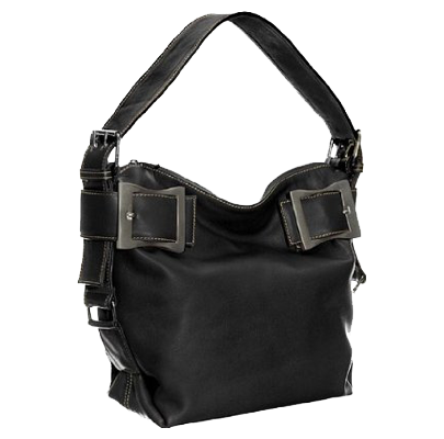 Leather Top Buckled Tote by Vitalio brown